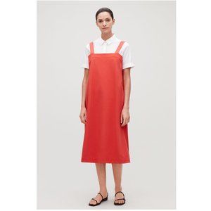 COS Apron Dress Woven Straps Flame Red
